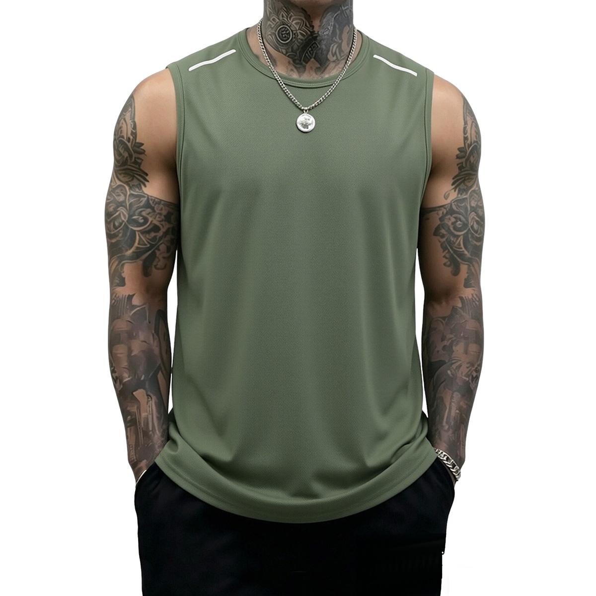 5-piece men’s fitness tank top set: casual soft sleeveless muscle T-shirt