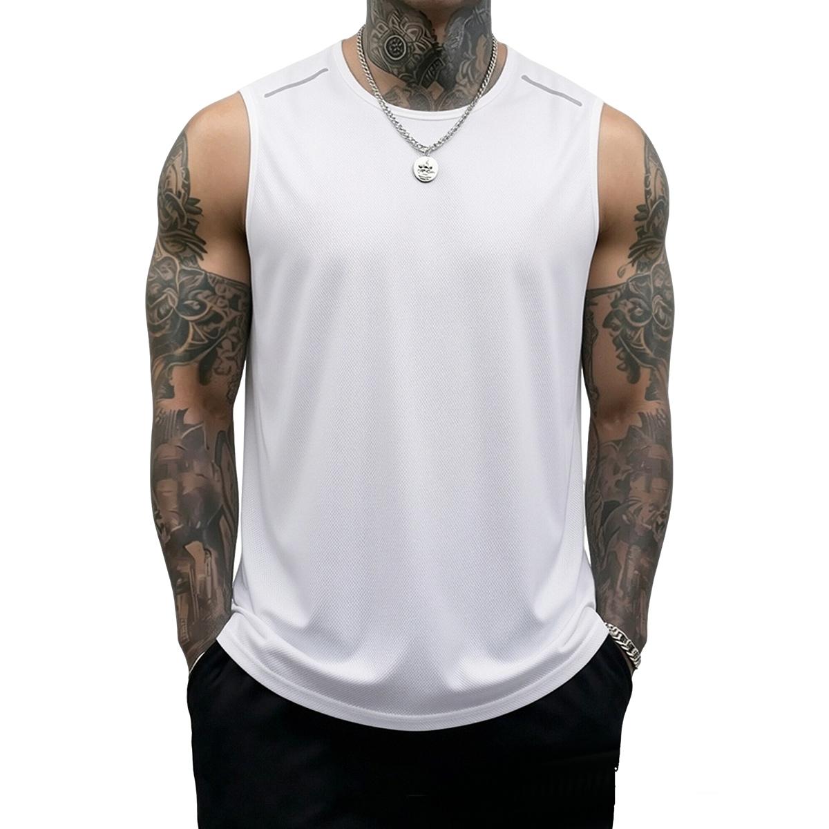 5-piece men’s fitness tank top set: casual soft sleeveless muscle T-shirt