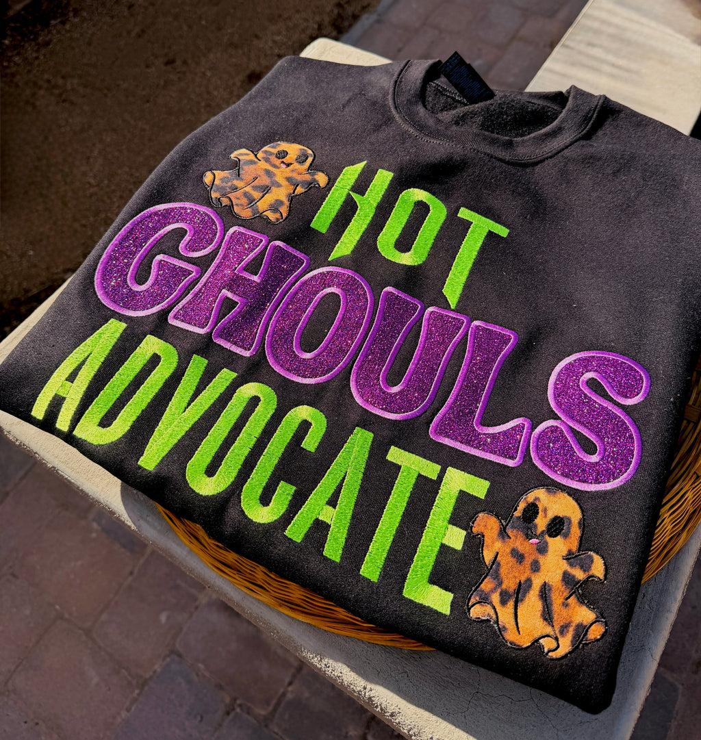 Hot Ghouls Advocate embroidered crewneck