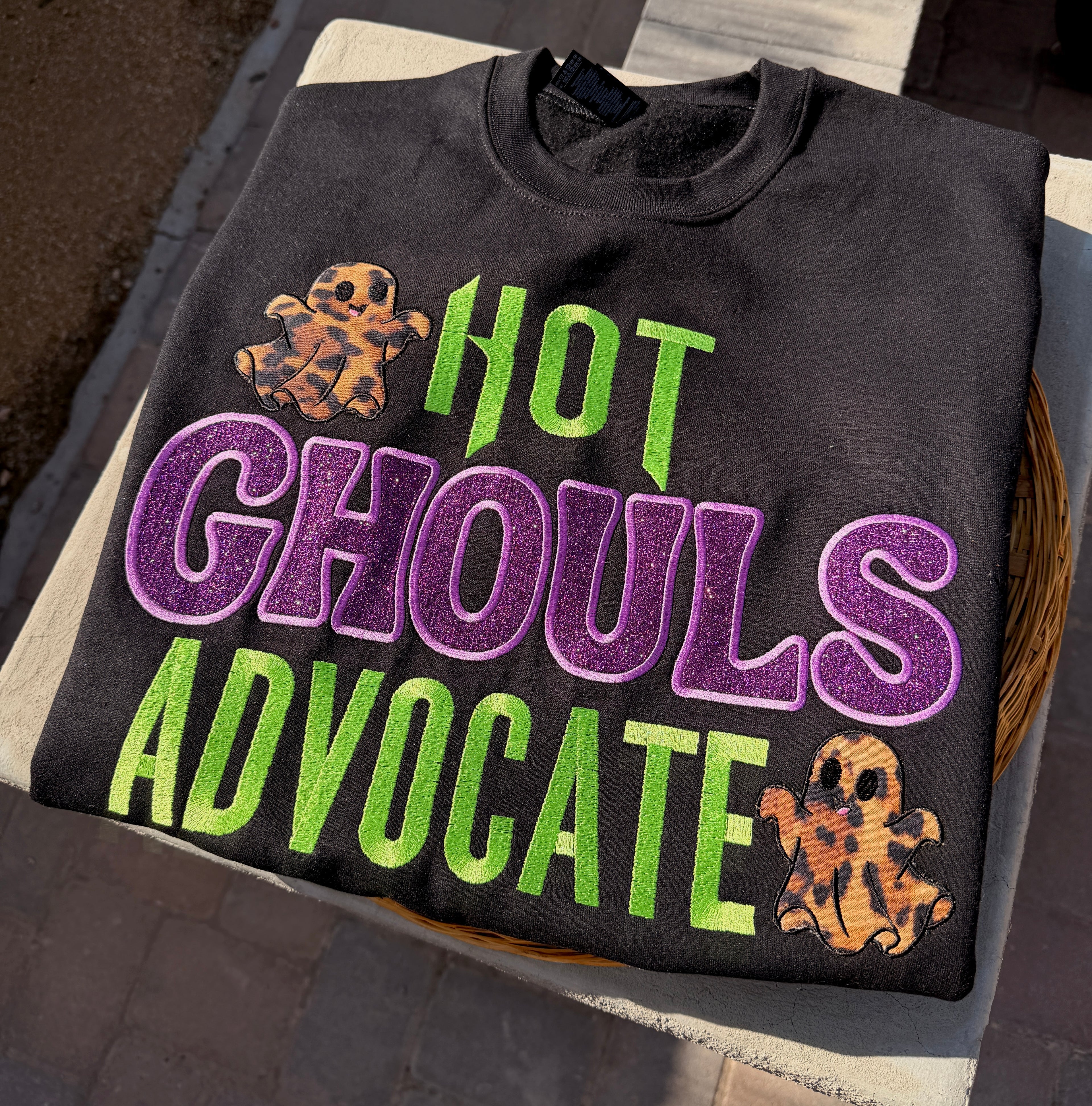 Hot Ghouls Advocate embroidered crewneck