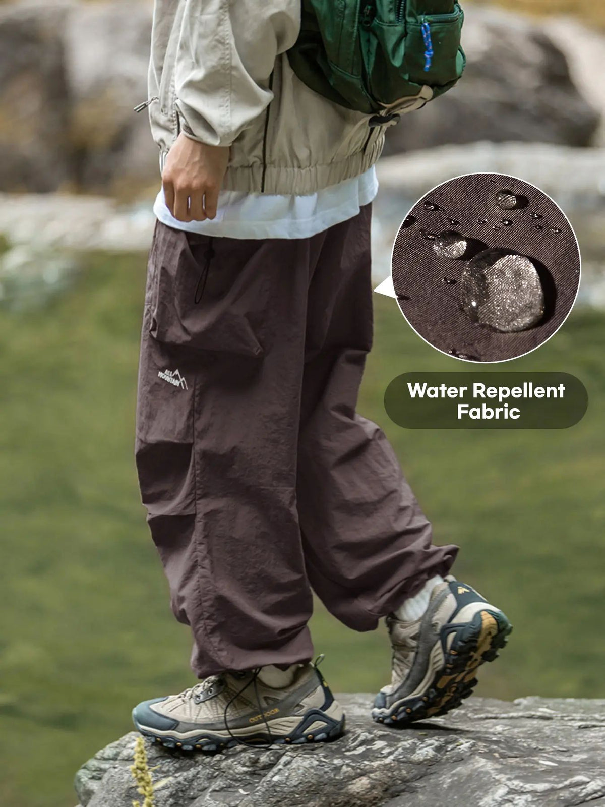Men's Loose-Cut Hiking Pants - Lightweight Water-Resistant Quick-Dry Male Clothing