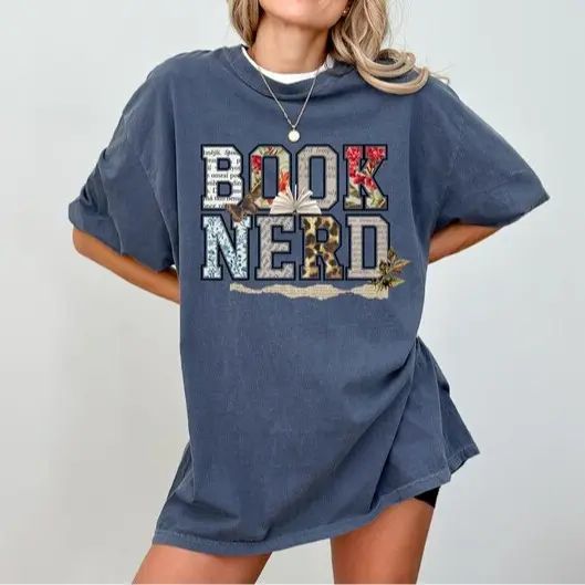 Book Nerd PRINTED Vintage T-shirt Retro Bookish Trendy Lover Retro Tee