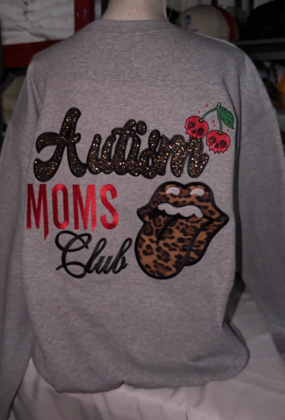 Cheetah tongue Autism moms club crewneck ❤️
