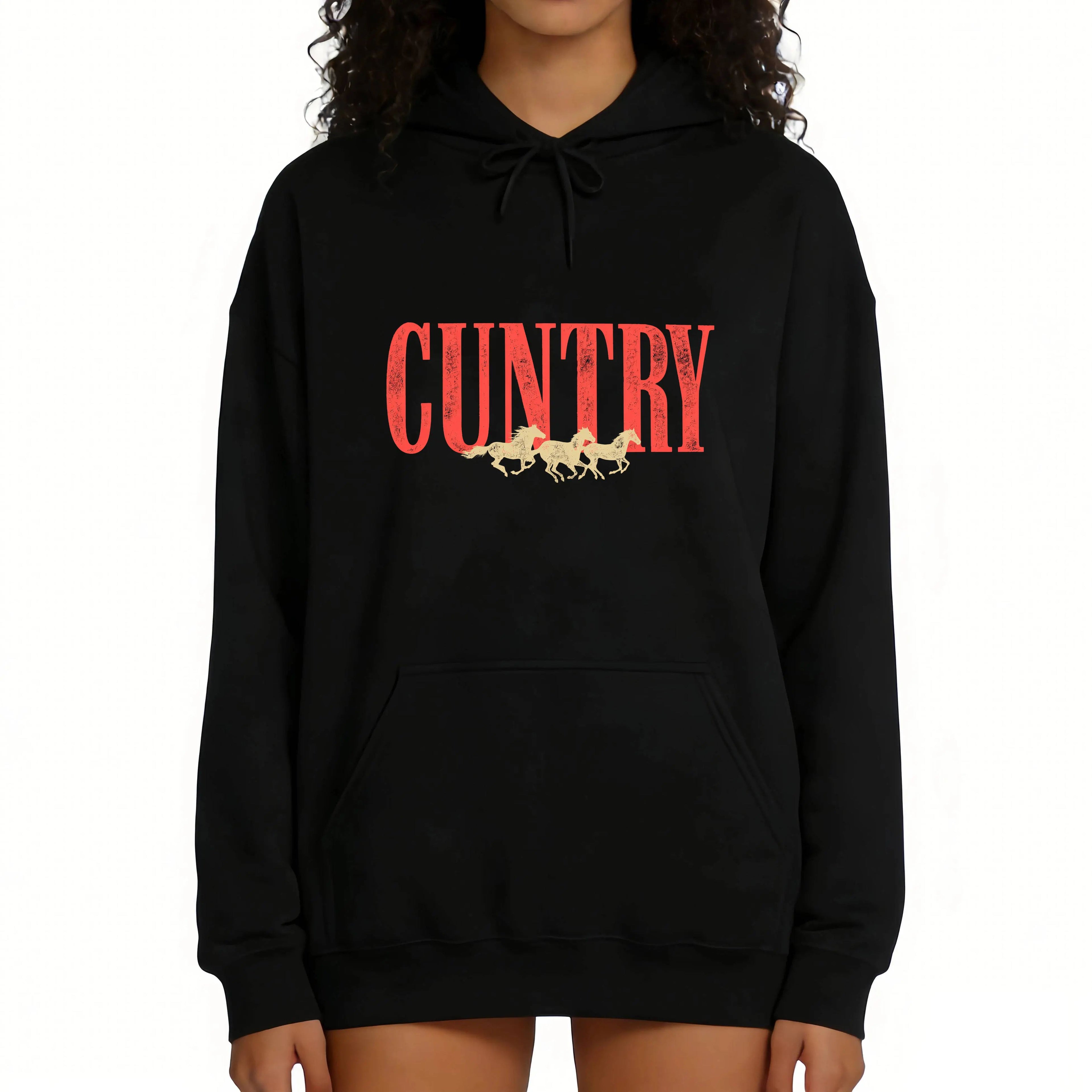 Vintage Country Cotton Casual Top - Retro Funny Cowgirl Rodeo Print T-Shirt