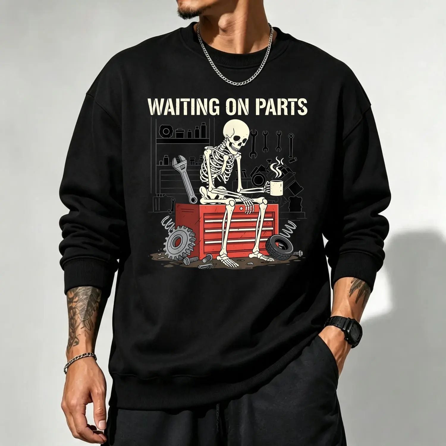 Humorous Skeleton Auto Mechanic T Shirt