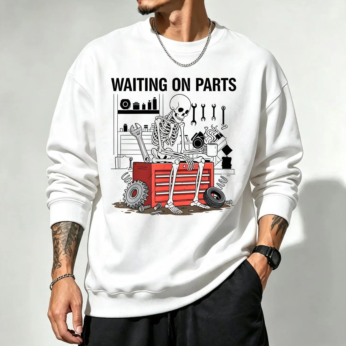 Humorous Skeleton Auto Mechanic T Shirt