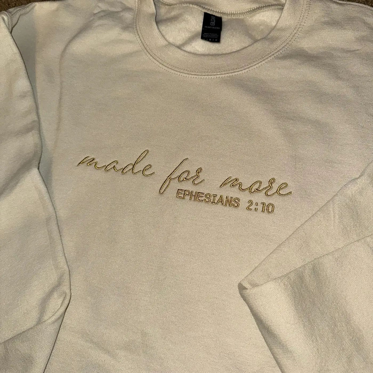 Made for More Embroidered Crewneck, Custom Bible Verse Sweatshirt