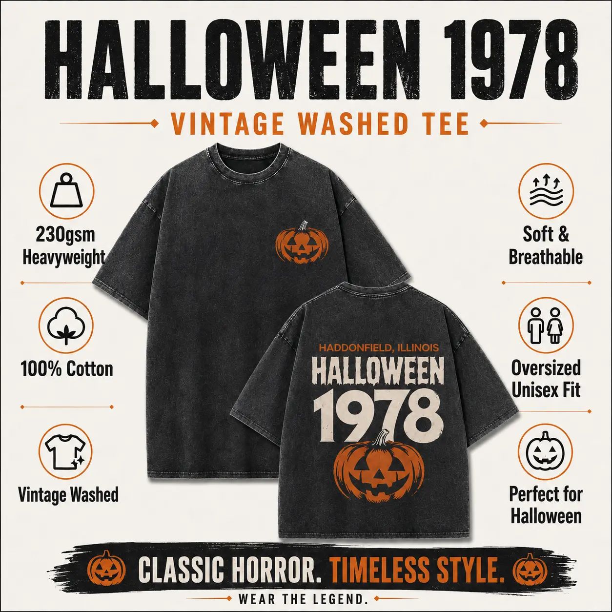 Halloween 1978 Haddonfield Vintage Washed T-Shirt
