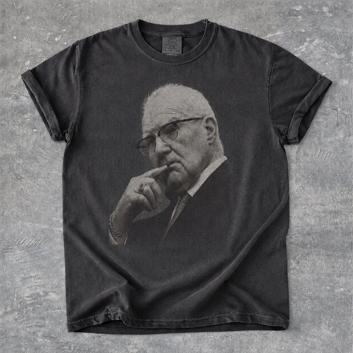 Kevin Reddington Black and White Portrait T-Shirt Vintage Elderly Man Photo Tee