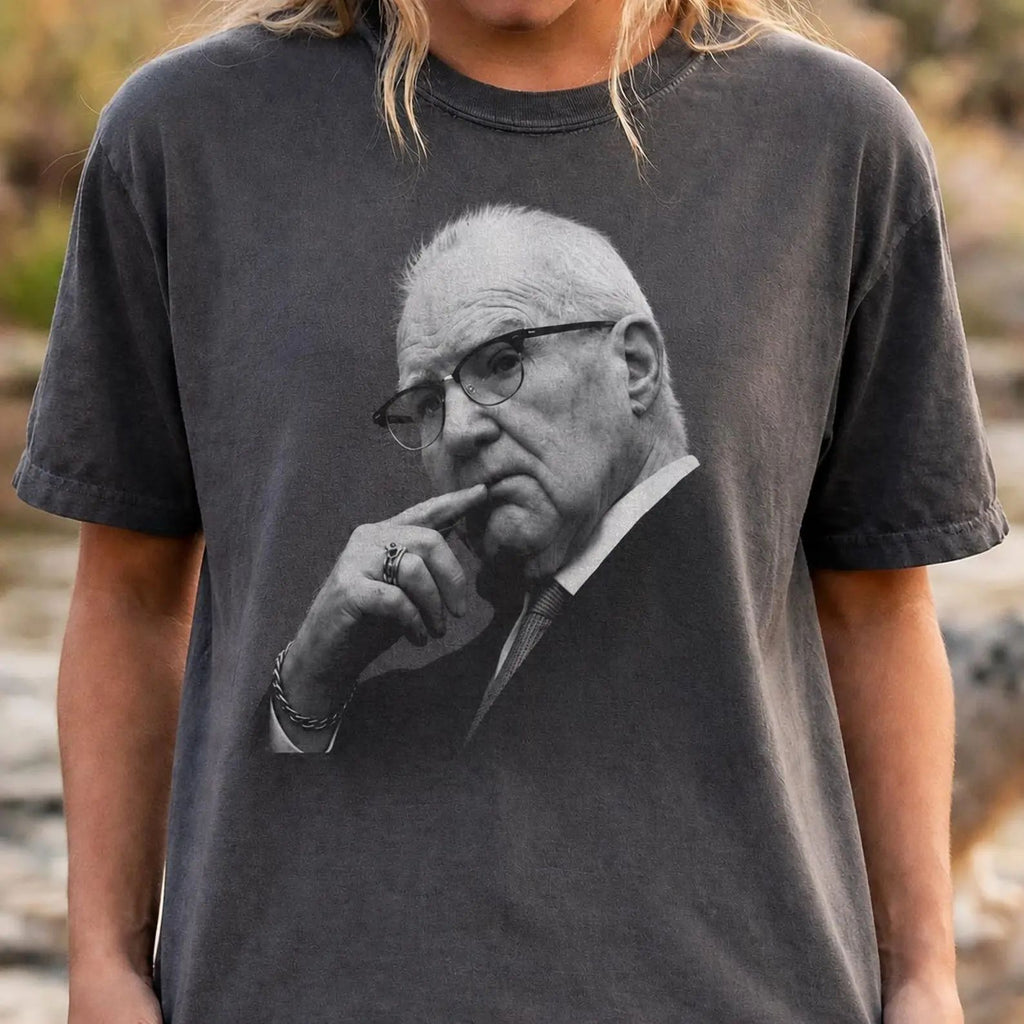 Kevin Reddington Black and White Portrait T-Shirt Vintage Elderly Man Photo Tee