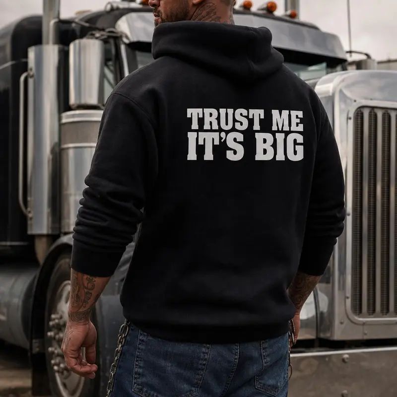 TRUST ME IT'S BIG,Men's Soft Cotton Back Graphic Short-Sleeve Tee
