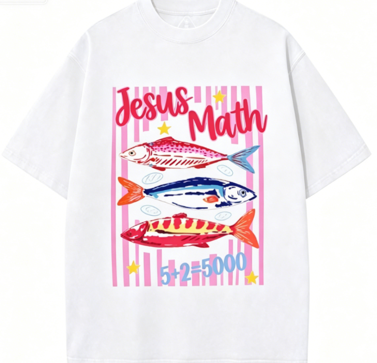 5+2=5000 Fish Miracle Graphic Tee