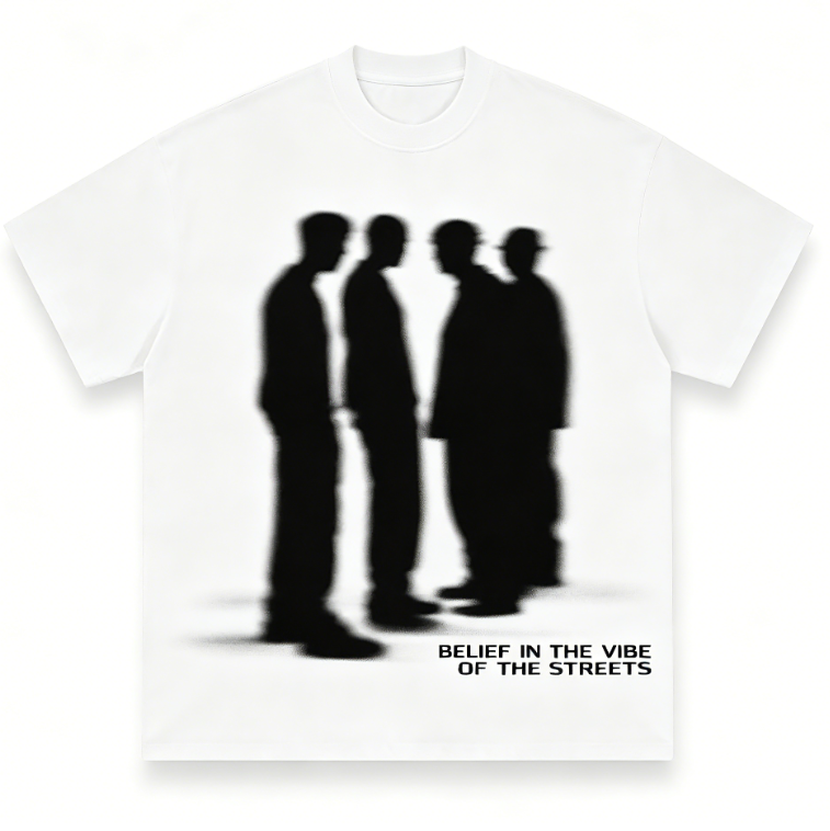 Belief In The Vibe Of The Streets Blurred Silhouette Oversized T-Shirt