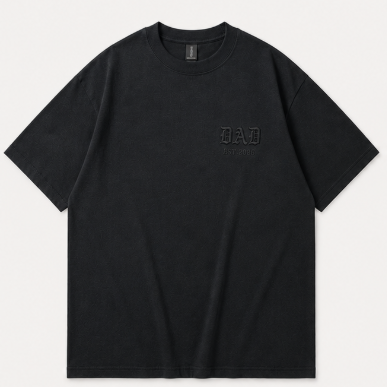 Vintage Embroidered Oversized T-Shirt – DAD EST.2026 Heavyweight Cotton Tee