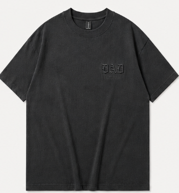 Vintage Embroidered Oversized T-Shirt – DAD EST.2026 Heavyweight Cotton Tee