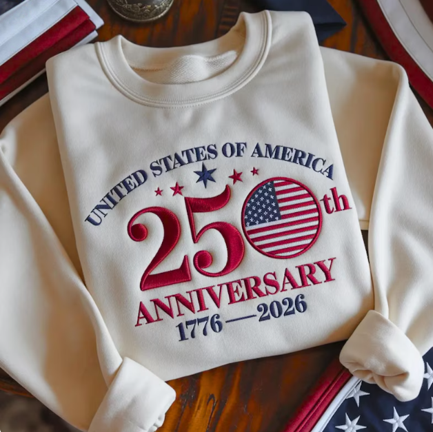 Embroidered 250th Anniversary USA Sweatshirt