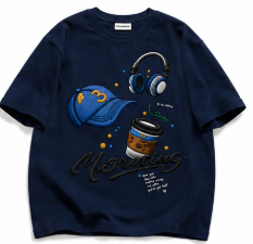 Vintage Morning Coffee & Headphones Graphic T-Shirt – Casual Streetwear Oversized Tee