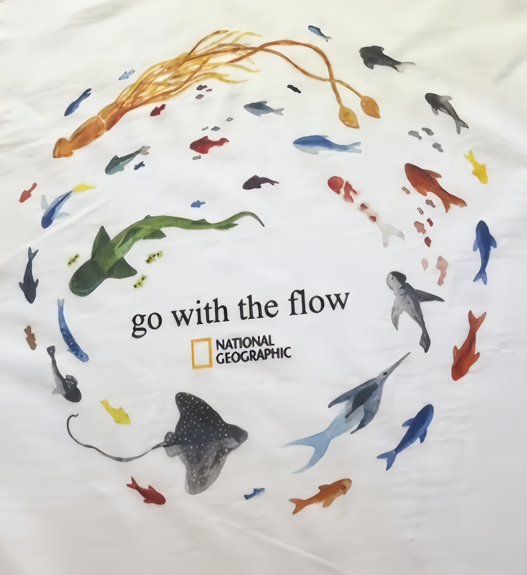 Marine Animals 'Go With The Flow' T-Shirt, Ocean Shirt, Animal Tee