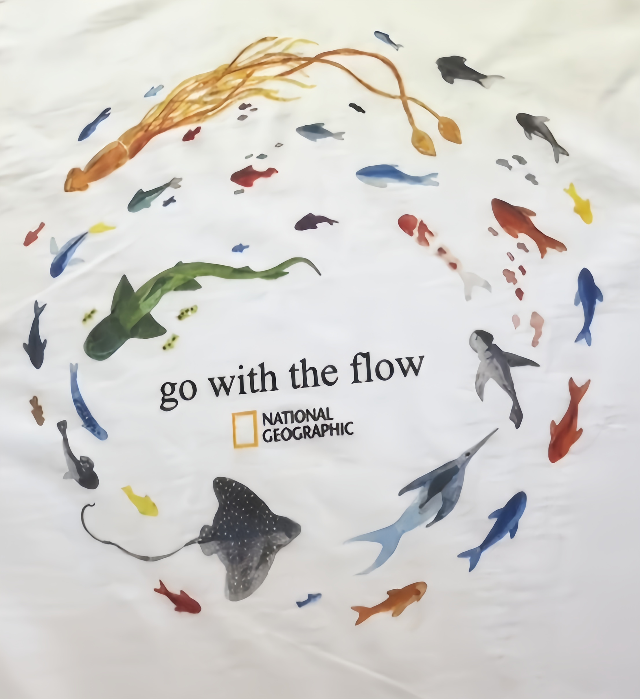 Marine Animals 'Go With The Flow' T-Shirt, Ocean Shirt, Animal Tee