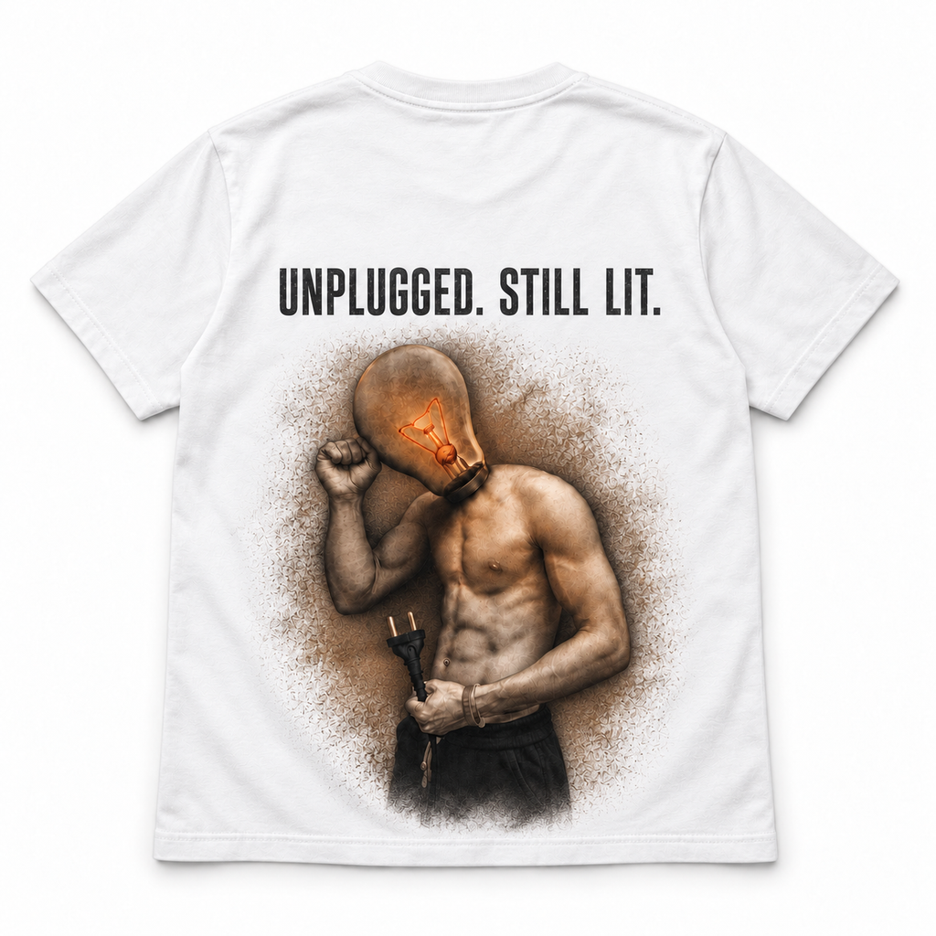 Unplugged, Still Lit – Vintage Lightbulb Graphic T-shirt/Sweatshirt