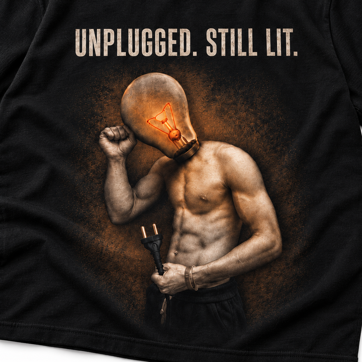 Unplugged, Still Lit – Vintage Lightbulb Graphic T-shirt/Sweatshirt