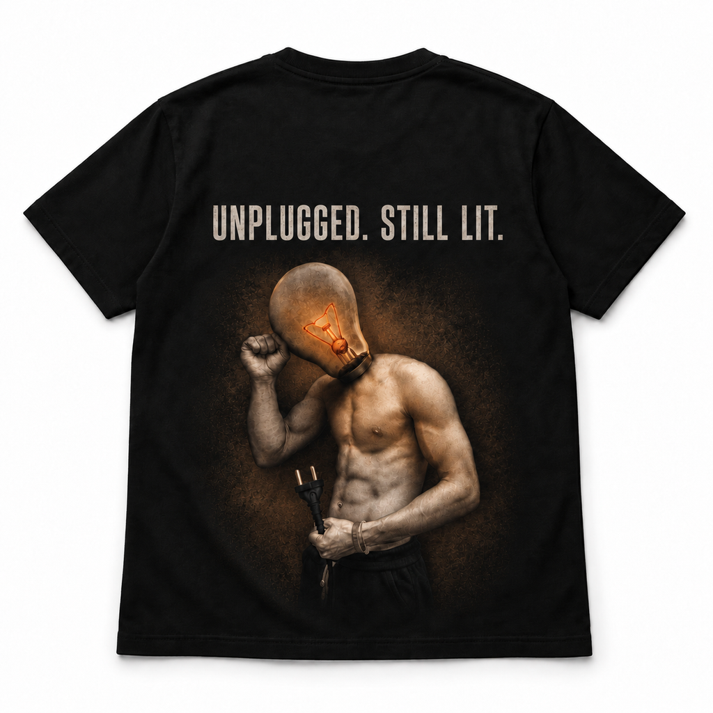 Unplugged, Still Lit – Vintage Lightbulb Graphic T-shirt/Sweatshirt