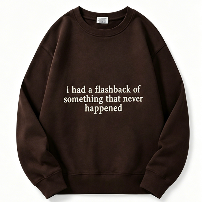 I Had a Flashback Vintage Statement Embroidered Oversized Sweatshirt